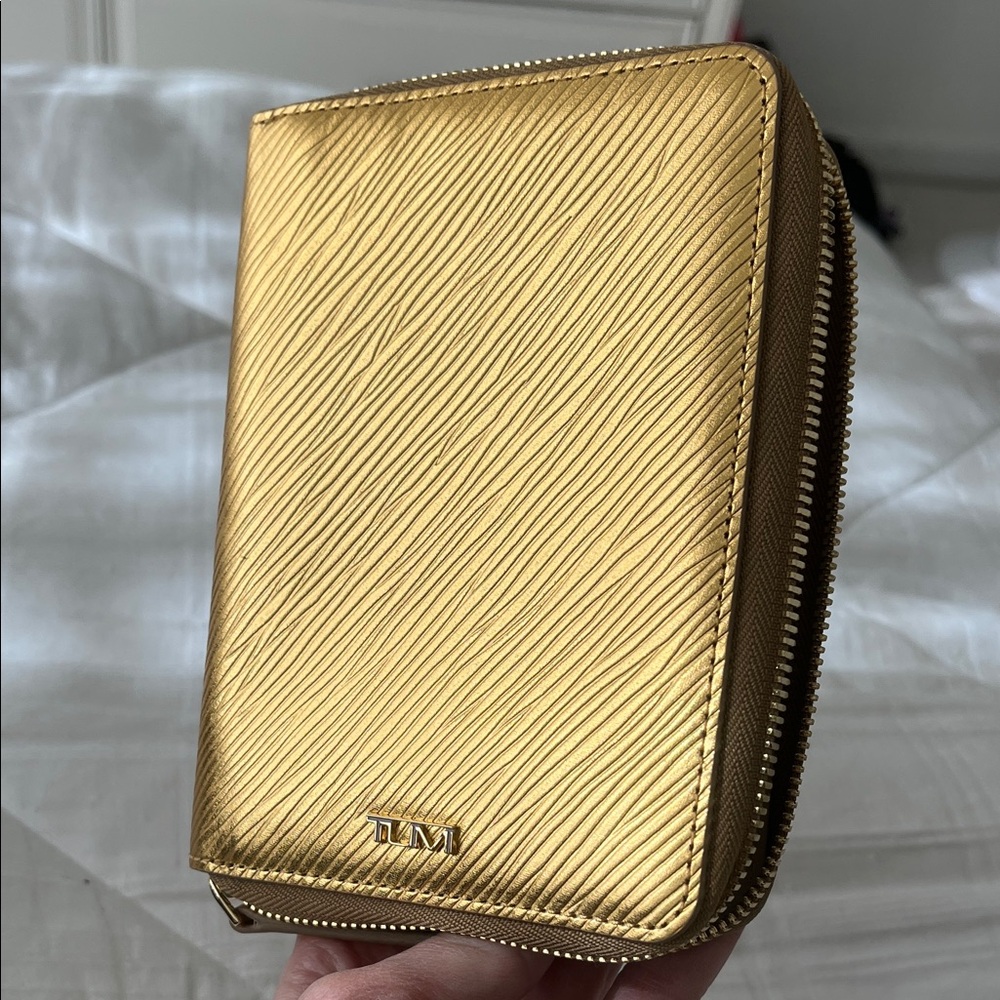 Tumi Metallic Gold Passport Wallet